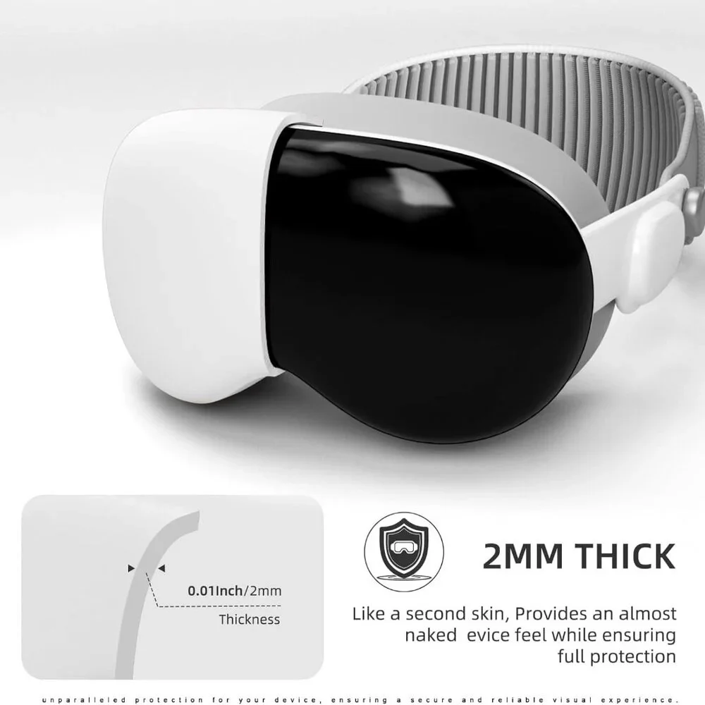Designed for Apple Vision Pro Case White Silicone Pro VR Headset Case